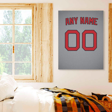 Boston Jersey Custom Canvas Print Wall Art for Boy Girl Men Women Baseball Personalized Canvas Art